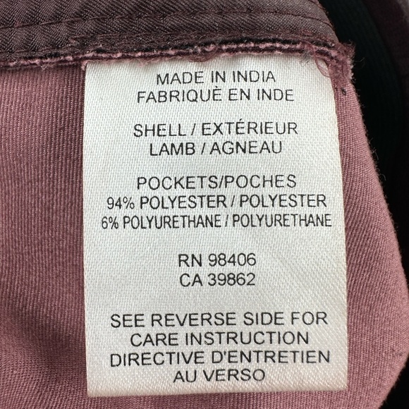 Theory Womens Thaniel Lamb Leather Pants Size 4 Cassis Pull On Stretch Trousers - Picture 6 of 11